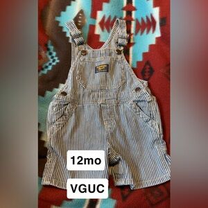 OshKosh B'gosh Navy and White Striped Overalls